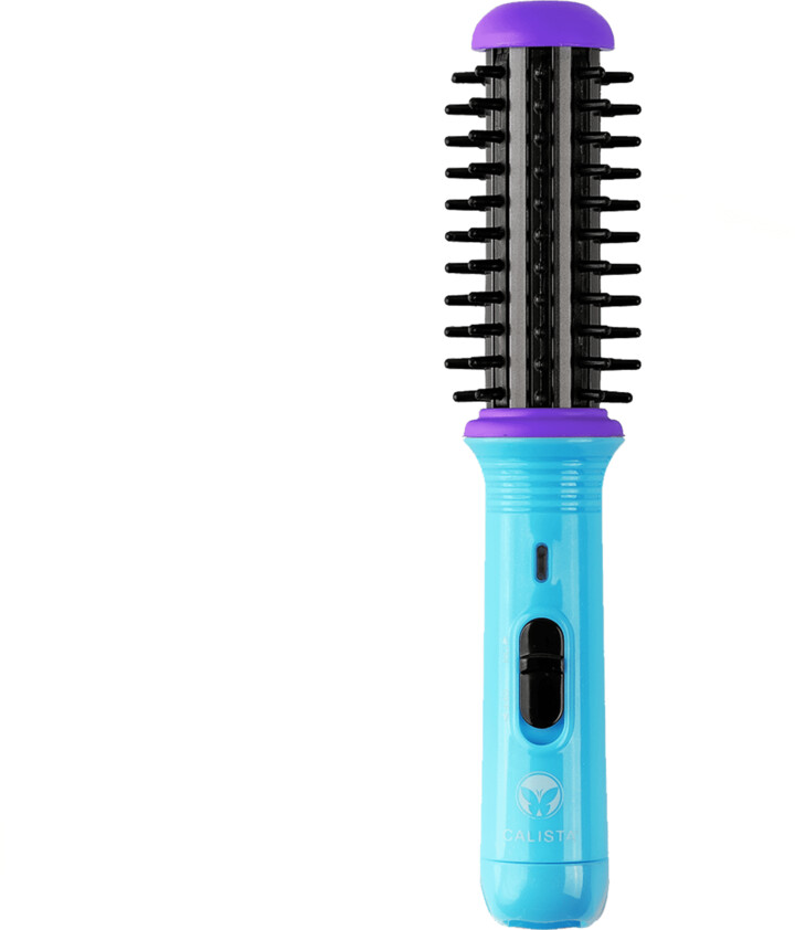 Calista GoGo Mini Round Brush, Compact Touch-Up Styling Hair Tool, Blue