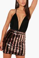 Thumbnail for your product : boohoo Sequin Stripe Mini Skirt