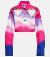 Embellished ombre denim jacket 