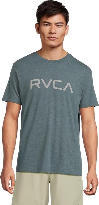 RVCA Big Short Sleeve T-Shirts Men's T Shirt Duck Blue : LG, Cotton/Polyester