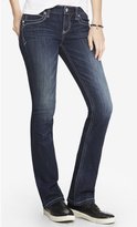 Thumbnail for your product : Express Dark Low Rise Rhinestone Barely Boot Jean