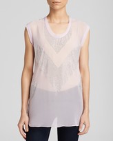 Thumbnail for your product : Rebecca Taylor Top - Sleeveless Embellished Silk