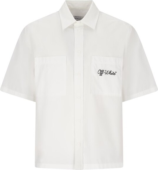Off-White Button-Up Short-Sleeved Shirt