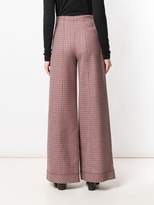 Thumbnail for your product : Courreges houndstooth palazzo trousers