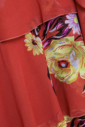 Etro Tiered Sequin-embellished Floral-print Silk-chiffon Midi Dress