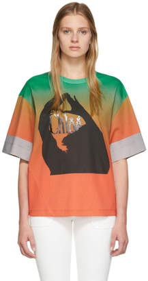 Chloé Green and Orange Mercerized Logo T-Shirt