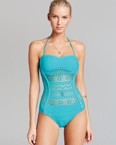 Thumbnail for your product : Robin Piccone Penelope Bandeau One Piece Swimsuit with Sheer Waist