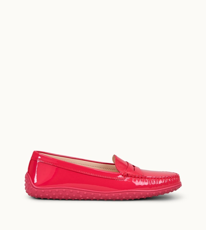 pink patent leather loafers
