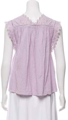 Rebecca Taylor Sleeveless Embroidered Top