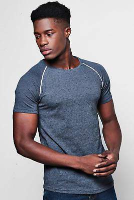 boohoo Mens Muscle Fit Knitted T-Shirt With Piping