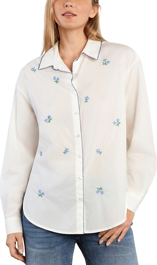 BILLY T Floral Kisses Embroidered Shirt