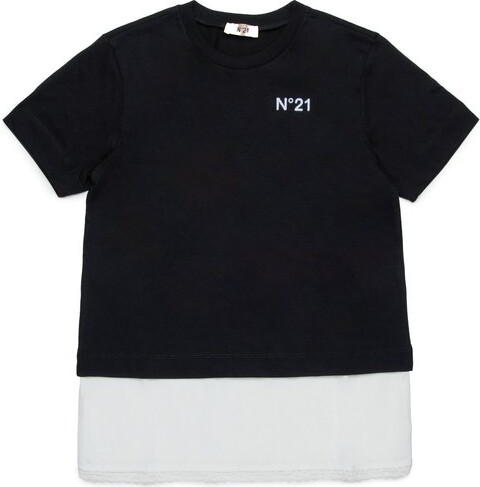 N°21 Kids Nº21 Kids Colour-Block Round-Neck T-Shirt