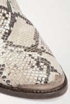 Thumbnail for your product : Golden Goose Young Distressed Snake-effect Leather Ankle Boots - Snake print