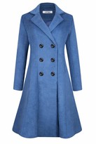 Thumbnail for your product : APTRO Womens Coats Winter Long Casual Toggle Outerwear Double Breasted Wool Coat WS02 Drak Blue XL