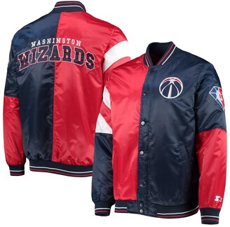 Men's Starter Red/Navy St. Louis Cardinals Reliever Varsity Satin Raglan  Full-Snap Jacket