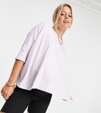 ASOS Maternity DESIGN Maternity slouchy t-shirt with batwing sleeve in lilac