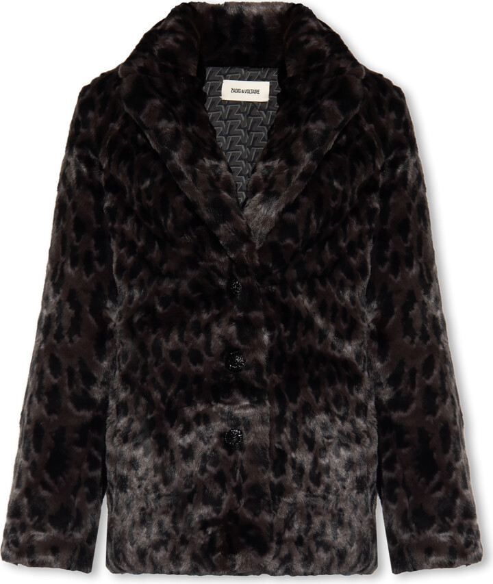 Zadig & Voltaire Fera Tiger Print Faux Fur Coat