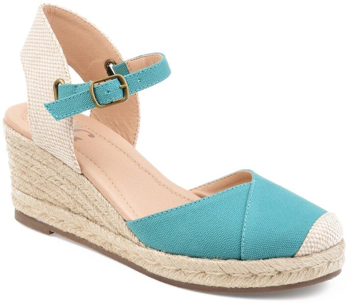 teal wedge shoes