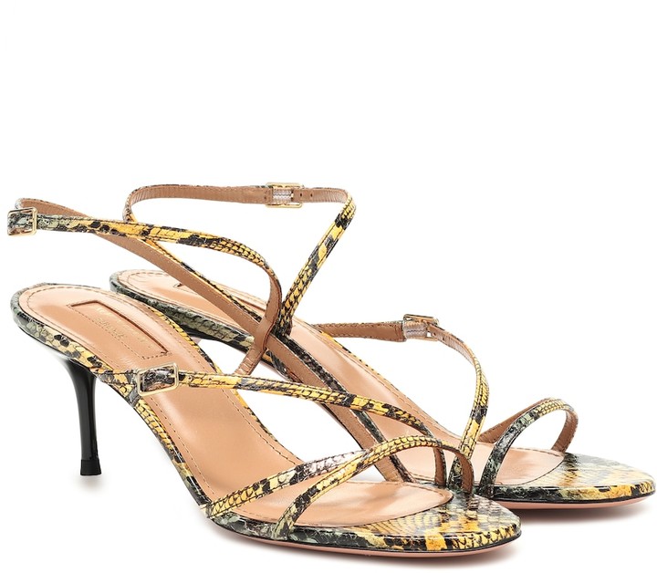 Aquazzura Carolyne 60 snakeskin sandals - ShopStyle