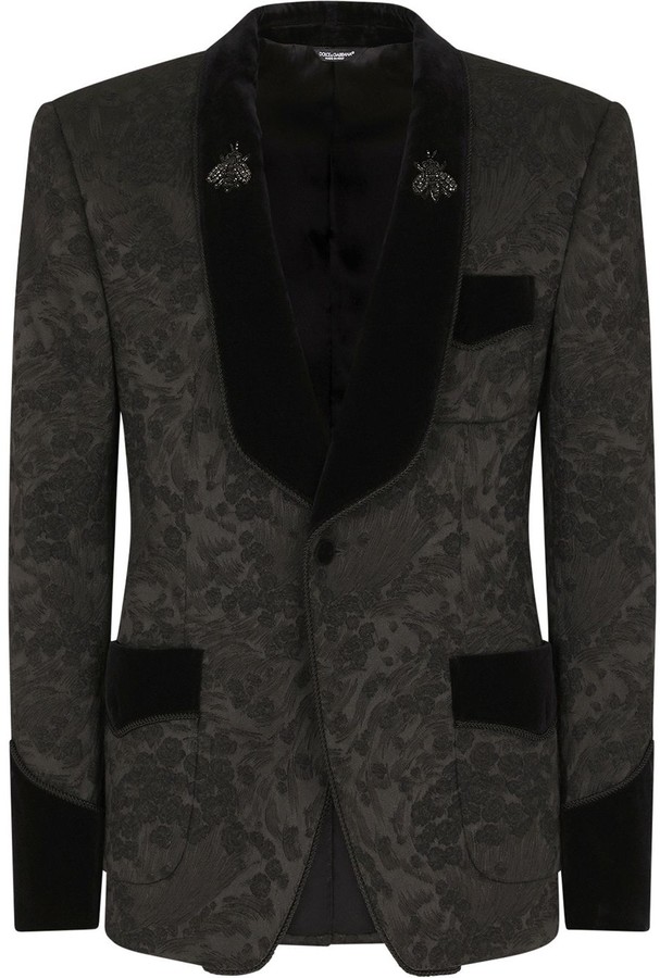 Comaba Mens Dark Floral 1-Button Casual Single-Breasted Classic Sports Coat Blazers