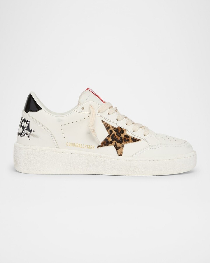 Golden Goose Ballstar Mixed Leather Low-Top Sneakers