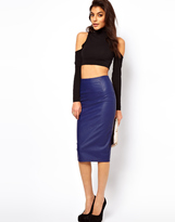 Thumbnail for your product : ASOS Pencil Skirt in Leather Look