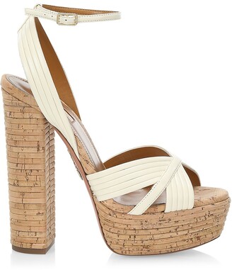 Aquazzura Sundance Platform Cork Sandals Shopstyle