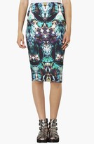 Thumbnail for your product : Topshop Moth Print Tube Skirt