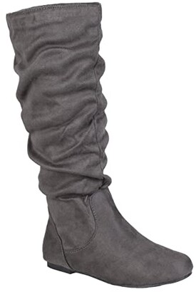 flat gray boots