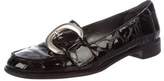 Thumbnail for your product : Stuart Weitzman Patent Leather Round-Toe Loafers