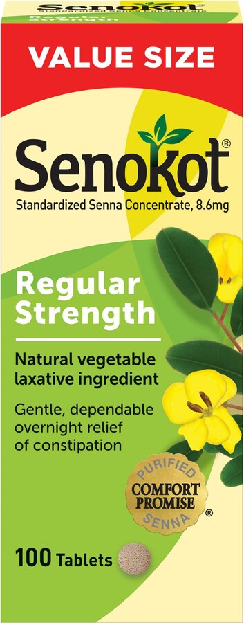 Senokot Regular Strength Natural Vegetable Laxative Ingredient,100 CT