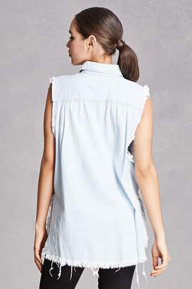 Forever 21 Twelve Chambray High-Low Vest