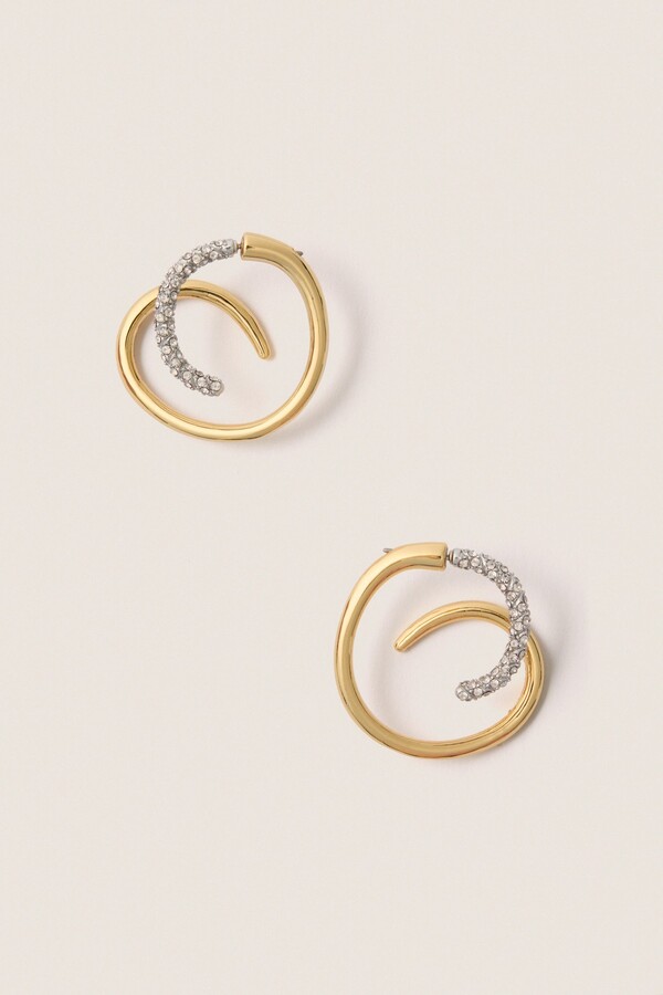 DEMARSON Gold, Silver and Crystal Bowery Earrings