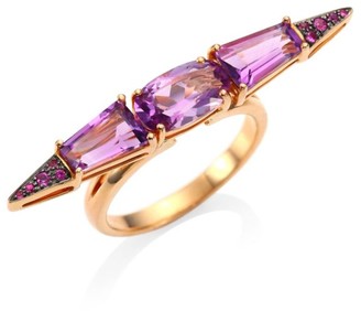 Etho Maria Sharp Pink Sapphire & Amethyst 18K Rose Gold Ring