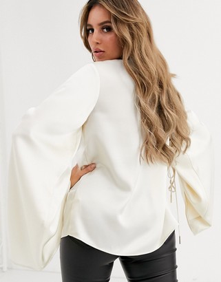 Significant Other dusk blouse with flare sleeves