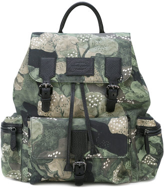 Antonio Marras floral print backpack - unisex - Cotton/Leather - One Size
