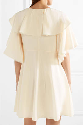 Chloé Ruffled Silk Crepe De Chine Mini Dress - Cream