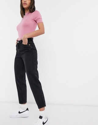 Monki Taiki high waist mom jeans in black - ShopStyle