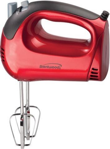 Brentwood Appliances Brentwood Lightweight 5-Speed Electric Hand Mixer, Red HM-46