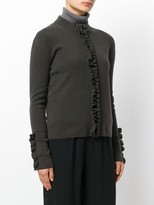 Thumbnail for your product : D-Exterior Ruffled Detailed Zipped Cardigan