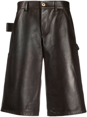 Bottega Veneta Knee-Length Leather Shorts