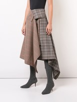 Thumbnail for your product : Monse Patchwork Plaid Wrap Skirt
