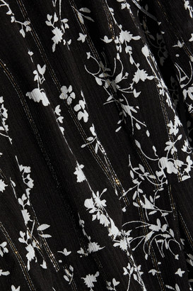 BA&SH Metallic Floral-print Georgette Wrap Dress