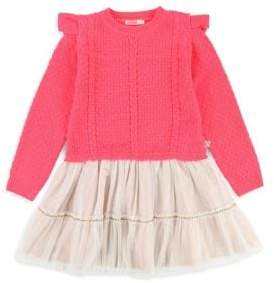 Billieblush Little Girl's Cable-Knit Tulle Dress
