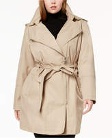Thumbnail for your product : Vince Camuto Plus Size Asymmetrical Belted Trench Coat