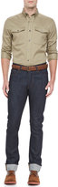 Thumbnail for your product : Ami Slim Denim with Camo-Print Cuffs, Indigo