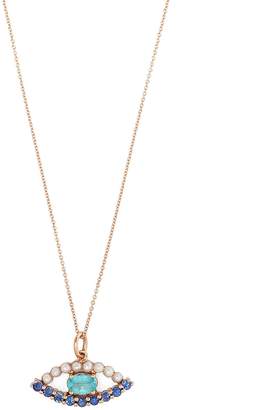 Ileana Makri Sapphire, apatite, pearl & rose-gold necklace