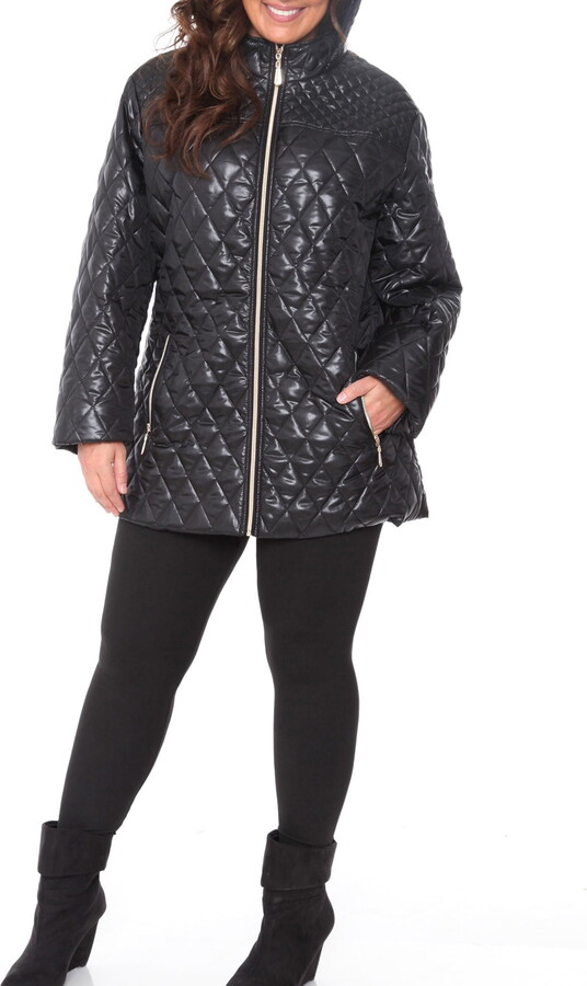 White Mark Fashion Women’s Plus Size Puffer Coat