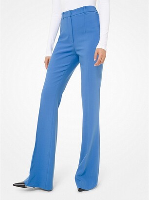 Stretch Pebble-Crepe Flared Trousers - ShopStyle Wide-Leg Pants