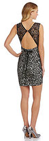 Thumbnail for your product : Sequin Hearts Cap-Sleeve Foil Lace Dress